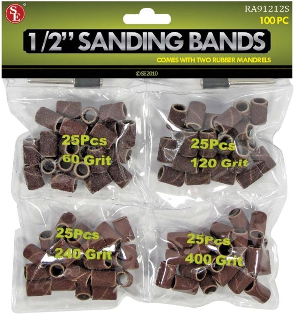SE Sanding Bands Fiberglass Rubber Rotary Tool Accessories-1