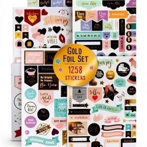 ZICOTO Waterproof Planner Stickers Gold Foil 1250-0