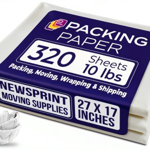 Purple Papers White Bulk Packing Paper | 320 sheets | 27" x 17" | 10 lb | Sheets for Moving - Newsprint Paper - Must Have in Your Moving Supplies | Newsprint Papers | Packaging Paper-0